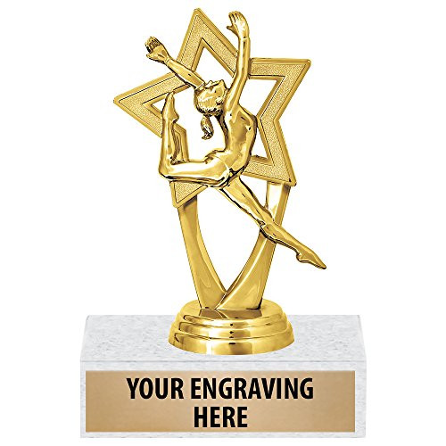 Crown Awards 6 inch Gold Gymnastics Trophy - Gymnastics Star Award Trophy Prime