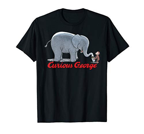 Curious George And Elephant Portrait Logo T-Shirt