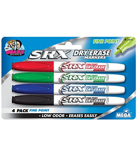 Board Dudes 4 Pk. Dry Erase Markers by Board Dudes- Fine Pt.