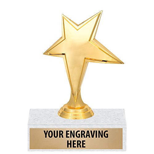 6 inch Gold Recognition Trophies - Custom Luminary Star Trophy Award Prime