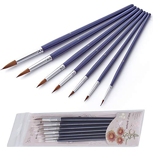 Artist Round Watercolor Detail Paint Brushes Natural Hair 7pcs for Watercolors, Acrylics, Inks, Gouache, Oil and Tempera Artist Round Watercolor Detail Paint Brushes Natural Hair 7pcs for Watercolors, Acrylics, Inks, Gouache, Oil and Tempera