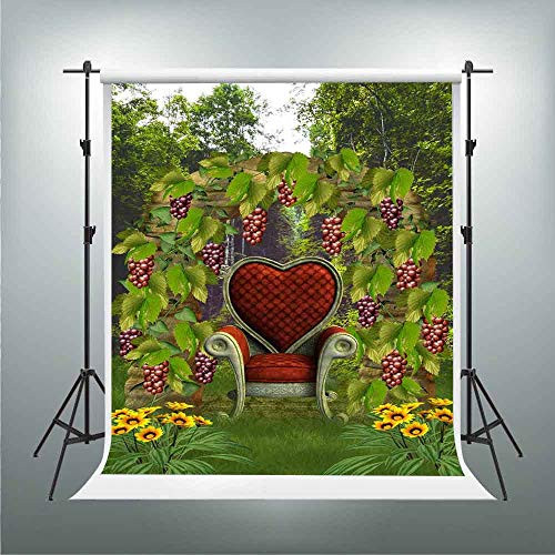 GESEN 5X7ft Vineyard Backdrop Purple Grape Noble Sofa Seat Photography Background for Pictures Themed Party Background Photo Booth Studio Props LFGE072 GESEN 5X7ft Vineyard Backdrop Purple Grape Noble Sofa Seat Photography Background for Pictures Themed Party Background Photo Booth Studio Props LFGE072