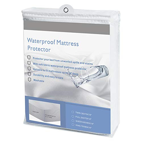 SYYH TEX Waterproof Mattress Protector, Breathable and Noiseless Queen Size Mattress Cover, Fitted 14 inch - 18 inch Deep Pocket Mattress Protector (Queen) SYYH TEX Waterproof Mattress Protector, Breathable and Noiseless Queen Size Mattress Cover, Fitted 14 inch - 18 inch Deep Pocket Mattress Protector (Queen)