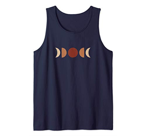 Phases of Moon Boho Beige Rust Red Burnt Orange Tank Top