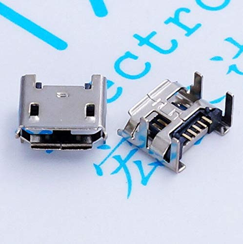 Davitu Connectors - 10pcs Micro USB 5pin seat Jack Micro usb Four legs 5P Inserting plate seat Micro USB Jack Connector 5pin Charging Socket