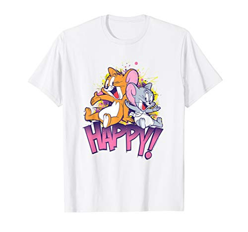 Tom and Jerry Jerry and Nibbles Happy T-Shirt Tom and Jerry Jerry and Nibbles Happy T-Shirt