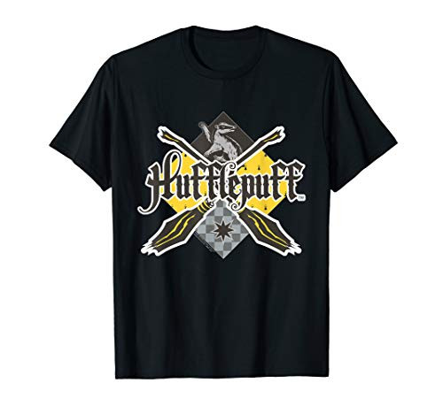 Harry Potter Hufflepuff Broomstick Badger Logo T-Shirt