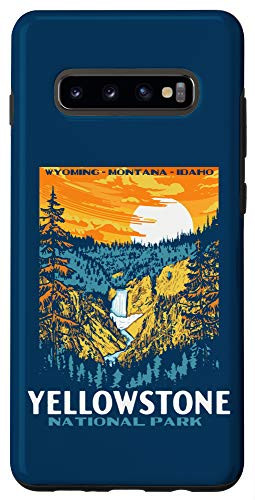 Galaxy S10plus Retro Yellowstone National Park WPA Style Lower Falls Case