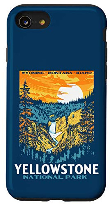 iPhone SE (2020) / 7 / 8 Retro Yellowstone National Park WPA Style Lower Falls Case