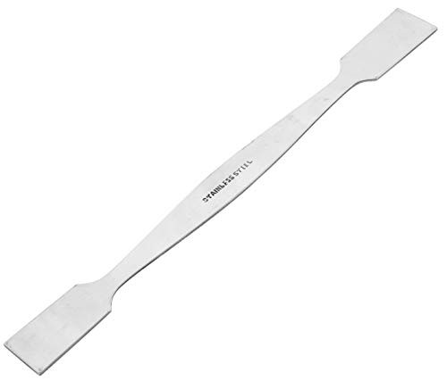 Dual End Spatula, 7.9 inch - Stainless Steel, Polished - Doubled Ended, Flat Blades - Eisco Labs