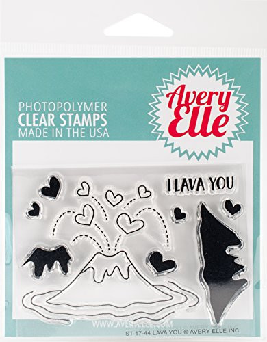 Avery Elle Lava You Clear Stamp Set 4"X3", None