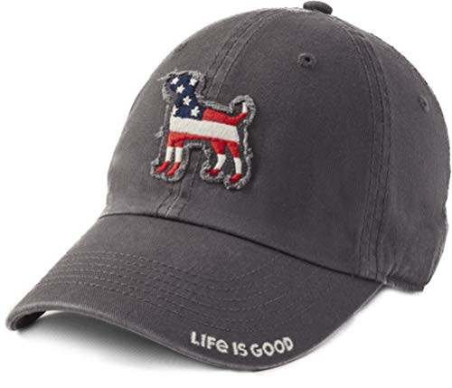 Life is Good Tattered/Sunworn Chill Cap Baseball Hat, Tattered, Dog Slate Gray, One Size