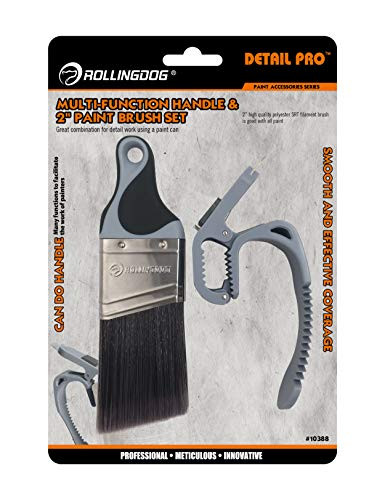 ROLLINGDOG Multi-Function Paint Can Handle  and  Short 2 Brush; can Opener, Brush Cleaner, Roller Cleaner, Brush Magnet