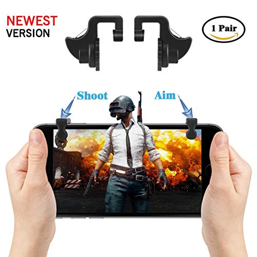 Mobile Game Controller [Newest Version], TINICR PUBG Mobile Triggers Button Sensitive Shoot and Aim Keys for Fortnite Knives Out/Rules of Survival, Gaming Joysticks for Android iOS (1 Pair)