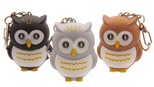 Hooting Owl LED Keyring with Sound and Light Up Eyes Puckator Hooting Led Keyring