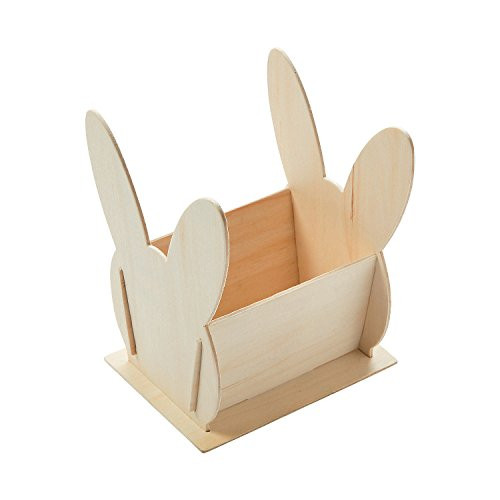 Do It Yourself Wood Bunny Shaped Basket 1 Dz - Crafts for Kids and Fun Home Activities