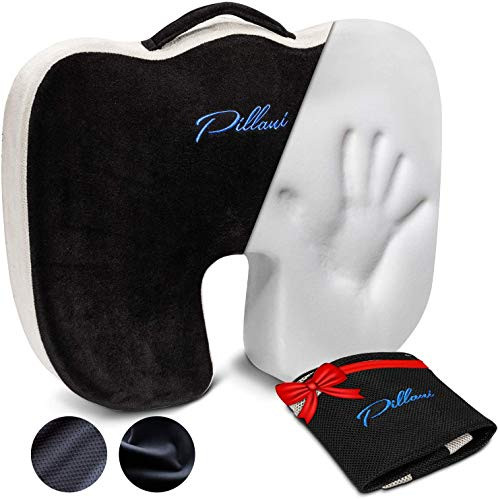 PILLANI Seat Cushion for Office Chair Cushion Driver car seat cushion for back pain- desk and wheelchair sitting pad- memory foam orthopedic pillow for coccyx, tailbone, butt and sciatica pressure relief PILLANI Seat Cushion for Office Chair Cushion Driver car seat cushion for back pain- desk and wheelchair sitting pad- memory foam orthopedic pillow for coccyx, tailbone, butt and sciatica pressure relief