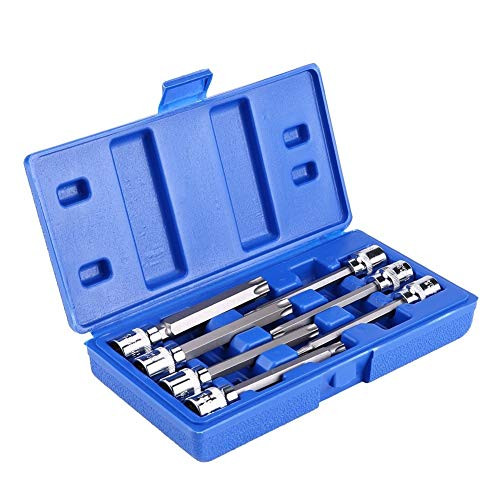 Dingln Torx Star Bit, 7Pcs 3/8inch Drive Extra Long Torx Star Bit Socket Set