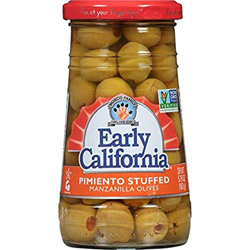 EARLY CALIFORNIA Pimiento Stuffed, Manzanilla Olives, 5.75 oz, 6-Jars