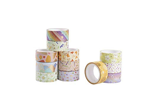 12 Rolls Gold Foil Washi Tape - 15mm Wide Japanese Masking Tape for Scrapbook, Bullet Journal, Planner, Arts and Crafts,Washi Tape,DIY Tape for 12 Rolls 15MM Wide Washi Tape 12 Rolls Gold Foil Washi Tape - 15mm Wide Japanese Masking Tape for Scrapbook, Bullet Journal, Planner, Arts and Crafts,Washi Tape,DIY Tape for 12 Rolls 15MM Wide Washi Tape