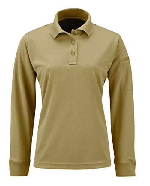 Propper Women's Uniform Long Sleeve Polo, Silver Tan, 3X-Large