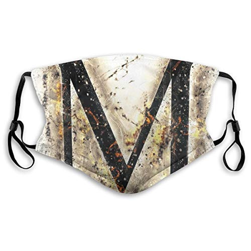 Activated Carbon Windproof mask?Language Writing School Themed Name Initials In Fire Background Steamy Print?Facial decorations for Unisex