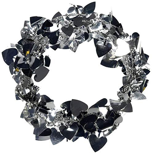 Valentine Silver Heart Foil Wire Garland   Party Decoration I 6 Ct.