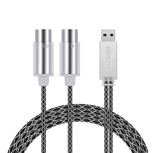 MIDI to USB Cable IN-OUT Converter MIDI Interface with Indicator Light for Keyboard 2M/6.5ft