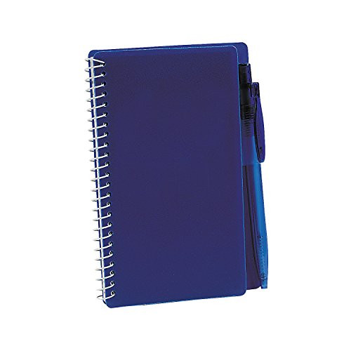 Fun Express - Blue Spiral Note Books  and  Pen Sets - Stationery - Notepads - Note Books  and  Journals - 12 Pieces