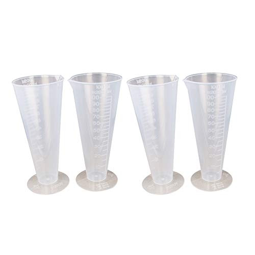 Othmro Measuring Cup 100ml PP Plastic Graduated Beaker Clear for Lab Kitchen Liquids 10pcs