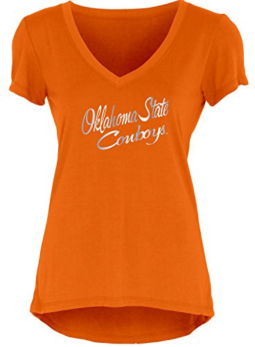 Blue 84 NCAA Oklahoma State Cowboys Women's Liquid Jersey V-Neck, Orange, Small
