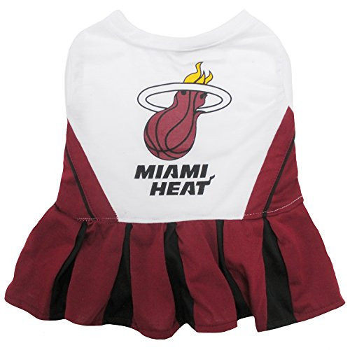 Pets First NBA Miami Heat Dog Cheerleader Dress, Medium