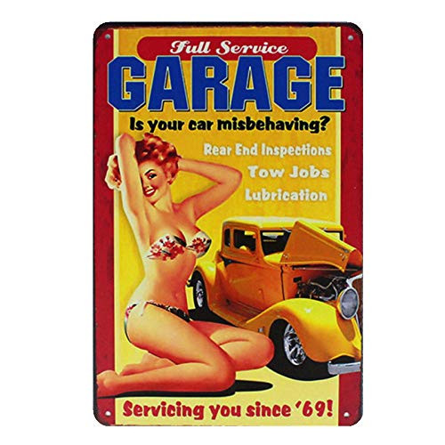 KTYXDE Retro Tin Sign Garage Plaque Retro Metal Tin Signboard Home Bar Pub Decoration Metal Plate Grab Wall Art Poster Gift 20x30cm