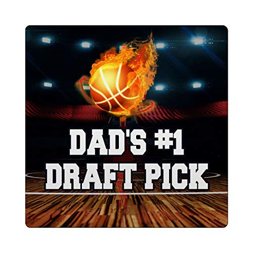 Makoroni - Dad's 1 Draft Pick Basketball Des2 Ceramic Tile Trivet 6x6 inc