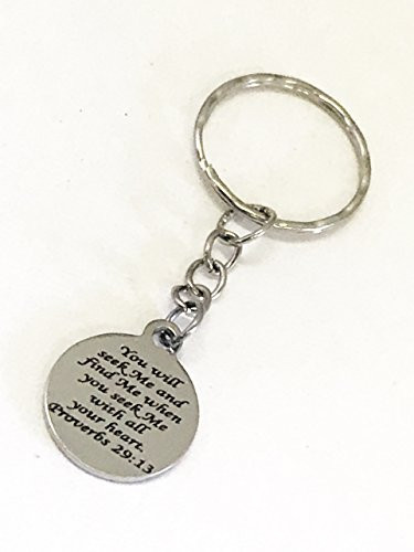 Christian Gifts, Christian Keychain, Seek God And Find God, Proverbs 29 13 Scripture, Bible Verse Gifts, Baptism Gifts, Christian Charm