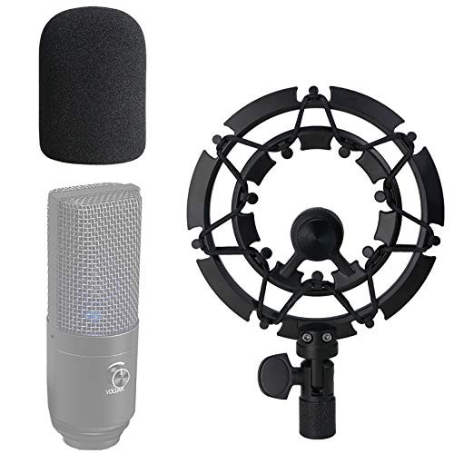 Shock Mount with Pop Filter for FIFINE K670 USB Podcast Microphone, k670 Shock Mount Reduces Vibration Noise Matching Mic Stand Boom Arm by SUNMON