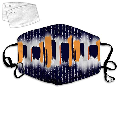 Multi Usage Face Cover UP Hand Writing Background Blur Brush Pattern Balaclava Unisex Reusable Windproof Mouth Mask with 2 Filter