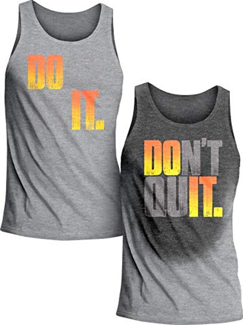 Actizio Sweat Activated Funny Workout Men's Tank Top, Do It - Don't Quit (Athletic Heather, L)