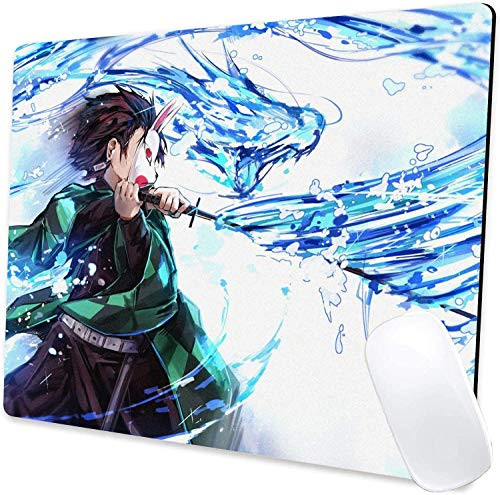 Anime Demon Slayer Mouse Pad Desk Mat Desk Pad Non-Slip Rubber Base Desk Large Pad Easy Clean Laptop Desk Writing Mat for Office Work and Home Decor Size 8.6inch x 7inch x 0.12inch