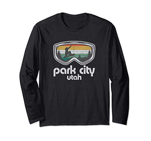 Park City Utah Mountain Snowboard Retro Snowboarding Gift Long Sleeve T-Shirt Park City Utah Mountain Snowboard Retro Snowboarding Gift Long Sleeve T-Shirt