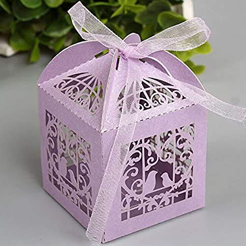 zorpia 50pcs Laser Cut Birdcage Wedding Favor Box Candy Box Baby Shower Box Wedding Favors and Gifts Box Bomboniere with Ribbons Bridal Shower Wedding Party Favors ZRA0168951(Lavender) zorpia 50pcs Laser Cut Birdcage Wedding Favor Box Candy Box Baby Shower Box Wedding Favors and Gifts Box Bomboniere with Ribbons Bridal Shower Wedding Party Favors ZRA0168951(Lavender)