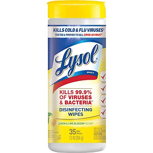 Lysol Disinfecting Wipes, Lemon and Lime Blossom, 35 Count (Pack of 3),Packaging May Vary Lysol Disinfecting Wipes, Lemon and Lime Blossom, 35 Count (Pack of 3),Packaging May Vary