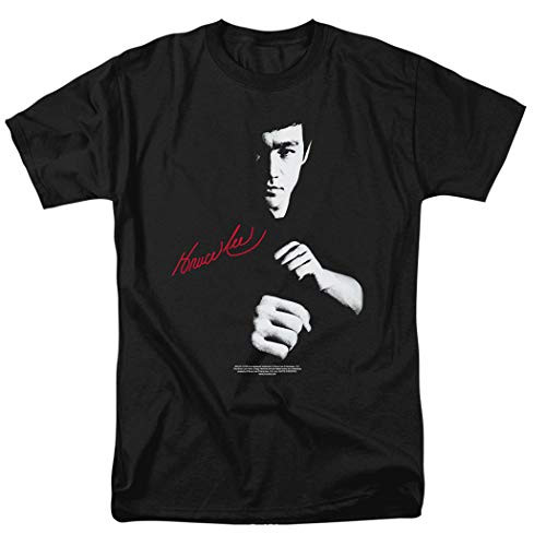 Bruce Lee The Dragon Awaits T Shirt  and  Stickers (Large) Black