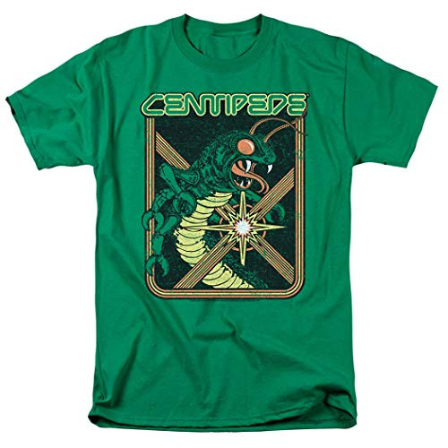 Atari Centipede Video Game T Shirt  and  Stickers (Large) Kelly Green