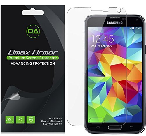 [6-Pack] Dmax Armor for Samsung Galaxy S5 Screen Protector Anti-Bubble High Definition Clear Shield - Lifetime Replacement