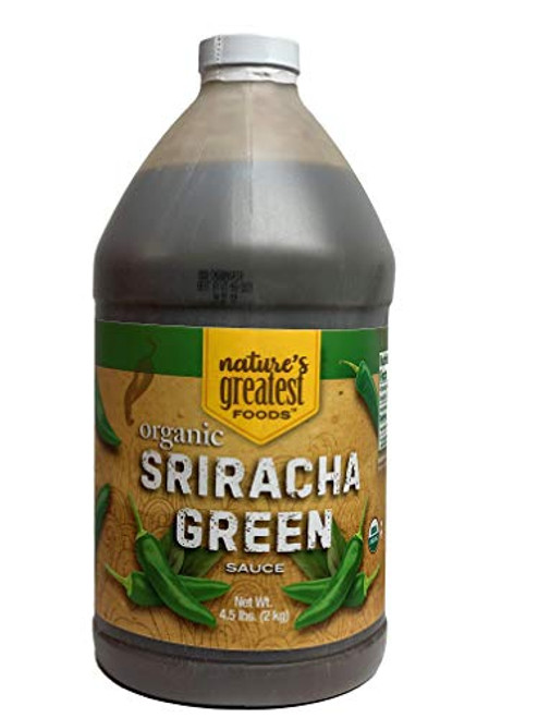 Nature's Greatest Foods, Organic Green Sriracha Hot Sauce, Vegan, Gluten Free, Food Service Size, 72 Ounce Bottle Nature's Greatest Foods, Organic Green Sriracha Hot Sauce, Vegan, Gluten Free, Food Service Size, 72 Ounce Bottle
