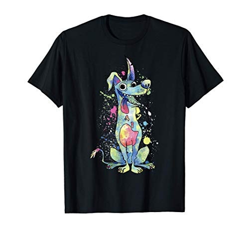 Disney Pixar Coco Dante Watercolor Splatter Graphic T-Shirt T-Shirt
