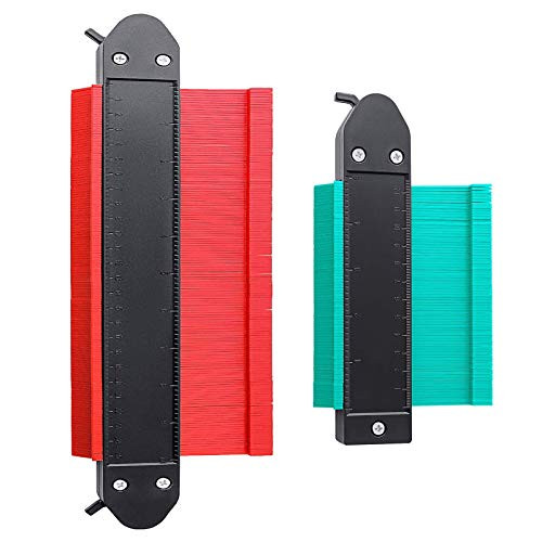 Contour Gauge with Lock, 5 inch  and  10 inch Widen Simple Shape Contour Gauge Duplicator, Precisely Copy Irregular Shape, Master Outline Measuring Ruler for Corners, Woodworking Templates, Tiles and Laminate