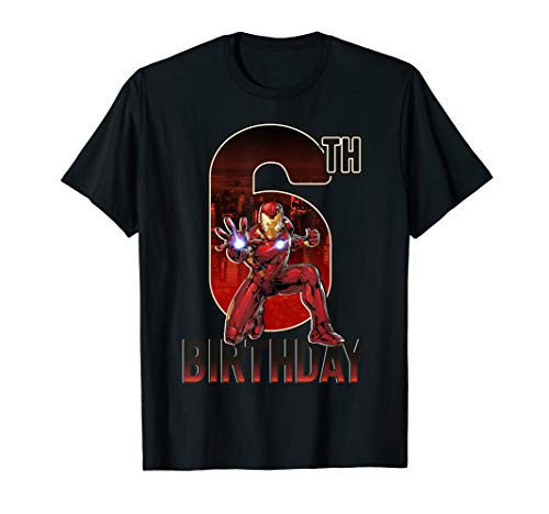 Marvel Iron Man 6th Birthday Action Pose Graphic T-Shirt Marvel Iron Man 6th Birthday Action Pose Graphic T-Shirt