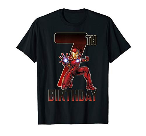 Marvel Iron Man 7th Birthday Action Pose Graphic T-Shirt Marvel Iron Man 7th Birthday Action Pose Graphic T-Shirt